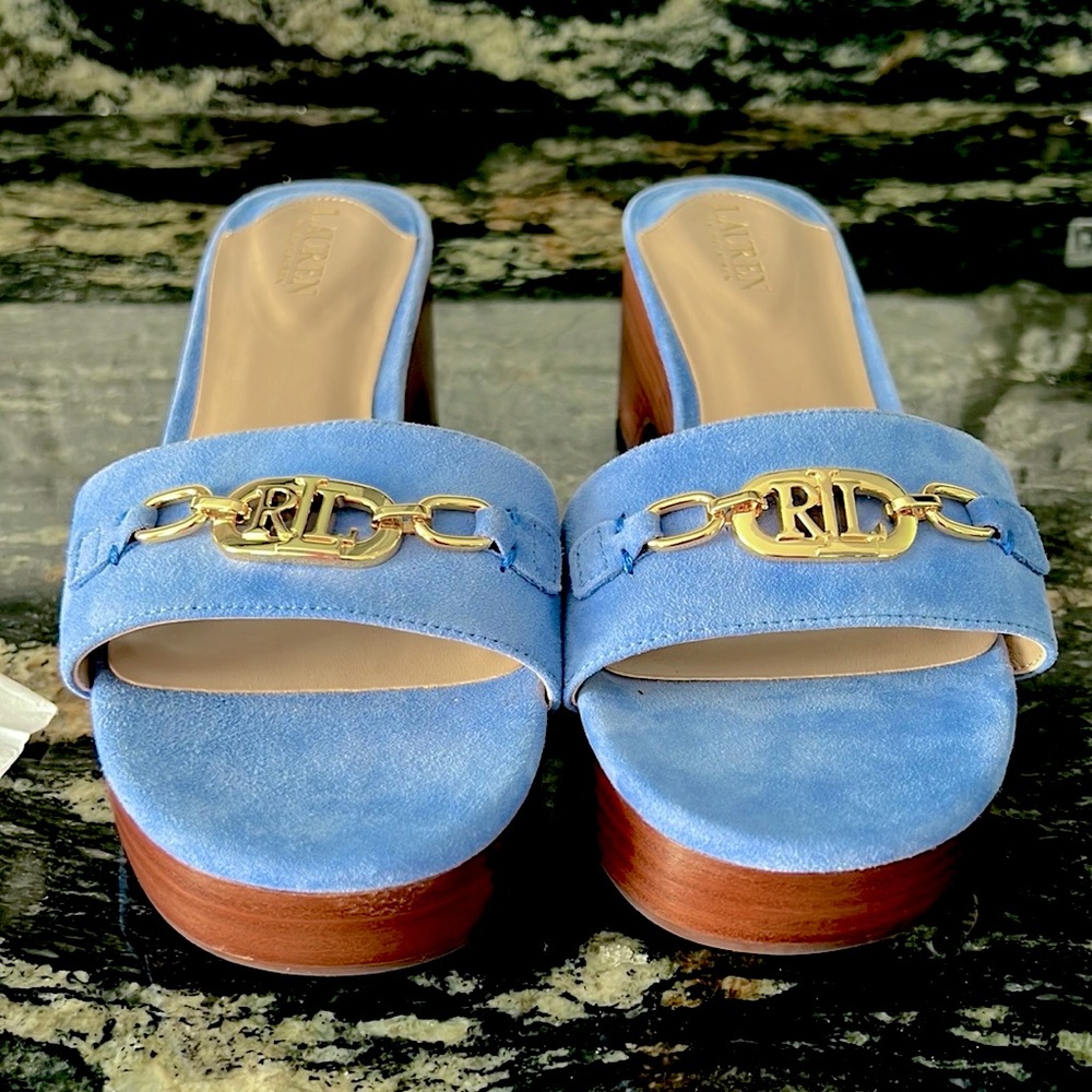 NWOT Ralph Lauren Roxanne Embellished Platform Sandals - Picture 4 of 16